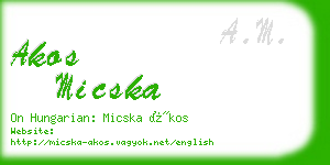 akos micska business card